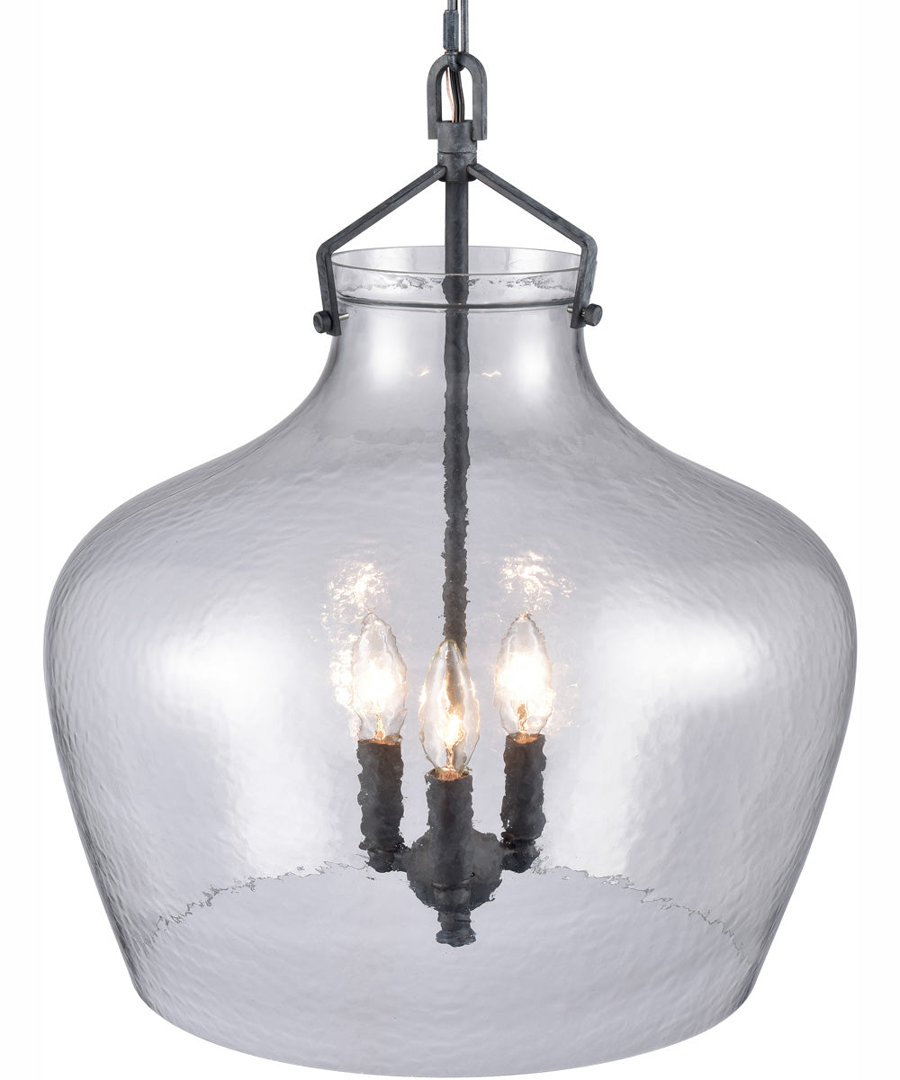 Davenport 17'' Wide 3-Light Pendant - Aged Zinc