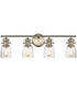 Chadwick 4-Light Vanity-Light Satin Nickel/Seedy Glass