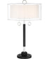 Umbra 2-Light Table Lamp Chrome/Black/Double Shades