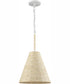 Abaca 12'' Wide 1-Light Pendant - Textured White