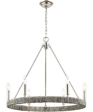 Abaca 6-Light chandelier  Polished Nickel