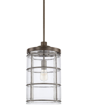 Colby 1-Light Pendant In Urban Grey With Clear Glass