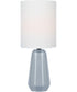 Charna 1-Light Mini Table Lamp Silver Ceramichrome/ White Linen Shade