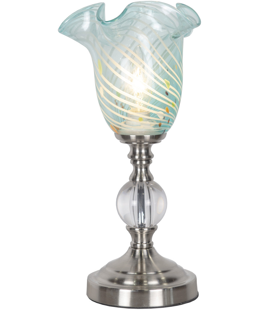 Blue Speckle Hand Blown Art Glass Uplight Accent Lamp