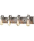 Gridiron 4-Light Vanity-Light Weathered Zinc/Polished Nickel