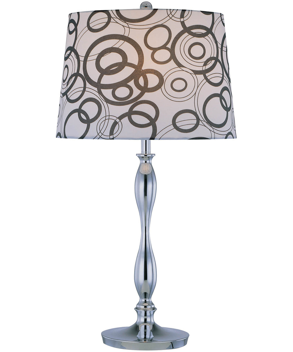 Cirkel 1-Light Table Lamp Chrome/Printed Fabric Shade