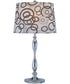 Cirkel 1-Light Table Lamp Chrome/Printed Fabric Shade