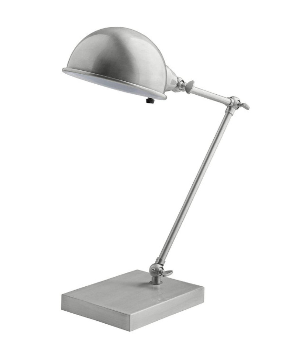 27 AdjusDesk Metal Udbina Desk Lamp with Arm Brushed Steel - Cal Lighting