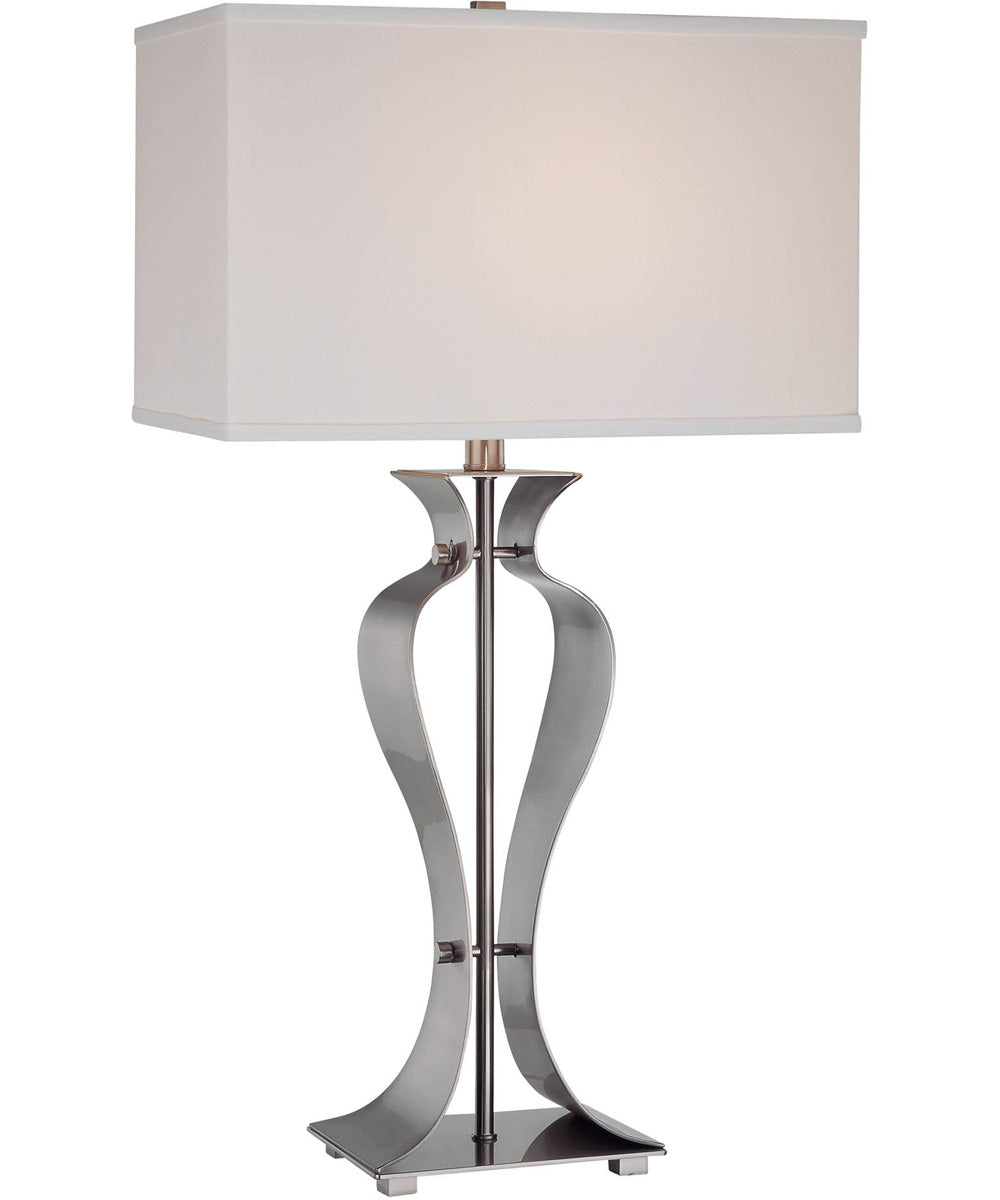 Gada 1-Light Table Lamp Ps Metal Body/Off-White Fabric Shade