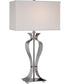 Gada 1-Light Table Lamp Ps Metal Body/Off-White Fabric Shade