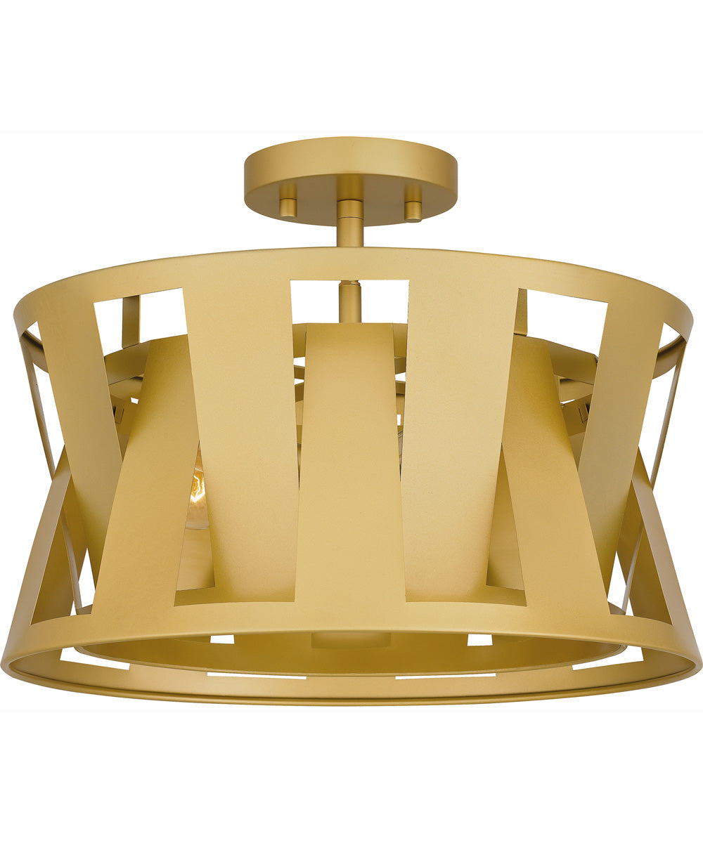 Quoizel Semi-Flush Mount Large 3-light Semi Flush Mount Soft Gold