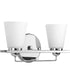 Flight 2-Light Etched Glass Coastal Bath Vanity Light Polished Chrome