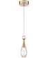 Glain 1-Light Led Pendant Champagne Gold/Clear Glass