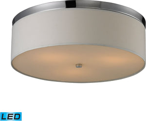 17"W Flushmounts 3-Light LED Flushmount Polished Chrome/Frosted White Glass