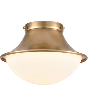 Matterhorn 1-Light Flush Mount Natural Brass/Opal White Glass