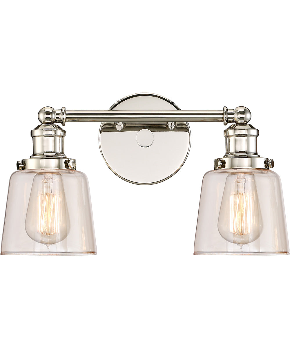 Union Medium 2-light Bath Light Polished Nickel