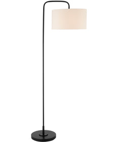 Orea 1-Light Floor Lamp Black/Linen Fabric Shade