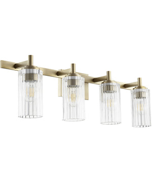 32"W 4-light Bath Vanity Light Aged Brass