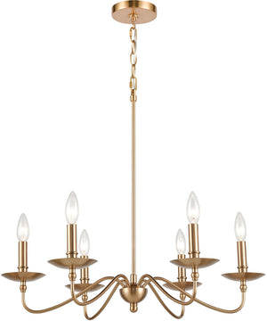 Wellsley 6-Light Chandelier Burnished Brass