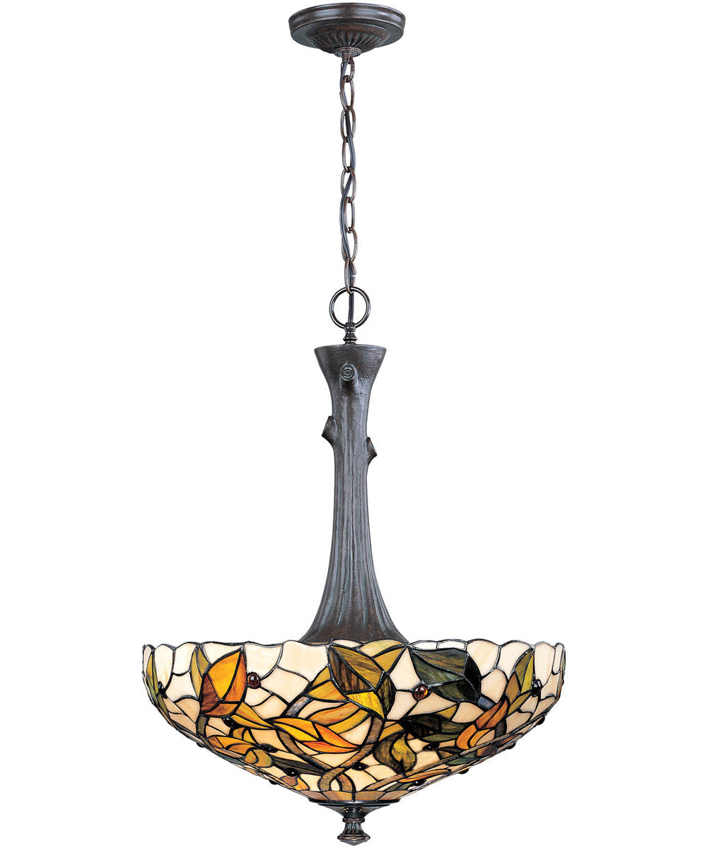 Esther 2-Light Ceiling Lamp Bronze Verde/Tiffany Shade