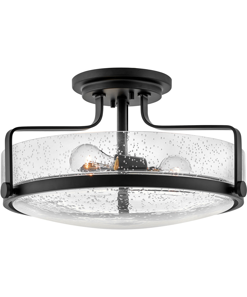 Harper 3-Light Large Semi-Flush Mount in Black