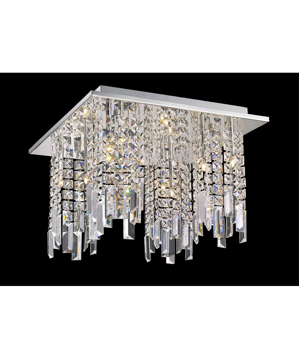 Helanie 8-Light Flush Mount Chrome/Crystals