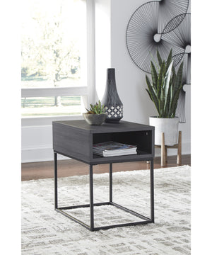 22"H Yarlow Rectangular End Table Black