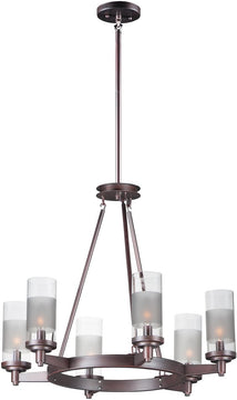 25"W Crescendo 6-Light Chandelier Oil Rubbed Bronze