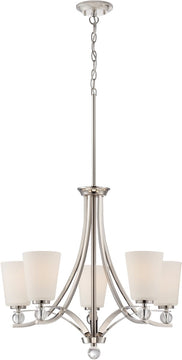 26"W Connie 5-Light Chandelier Polished Nickel