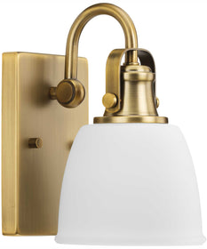 Preston 1-Light Coastal Bath Vanity Light Vintage Brass