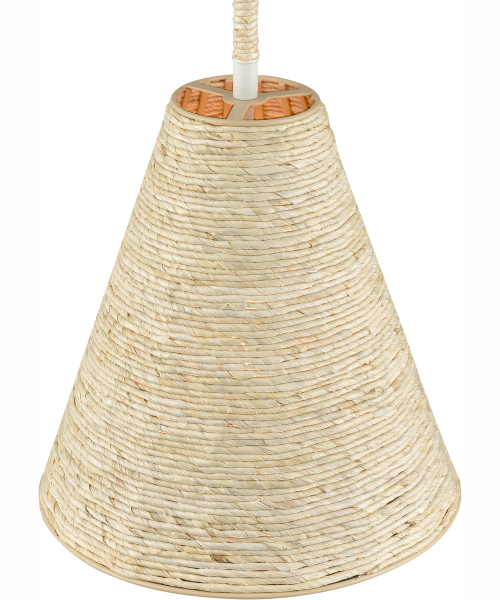 Abaca 12'' Wide 1-Light Pendant - Textured White