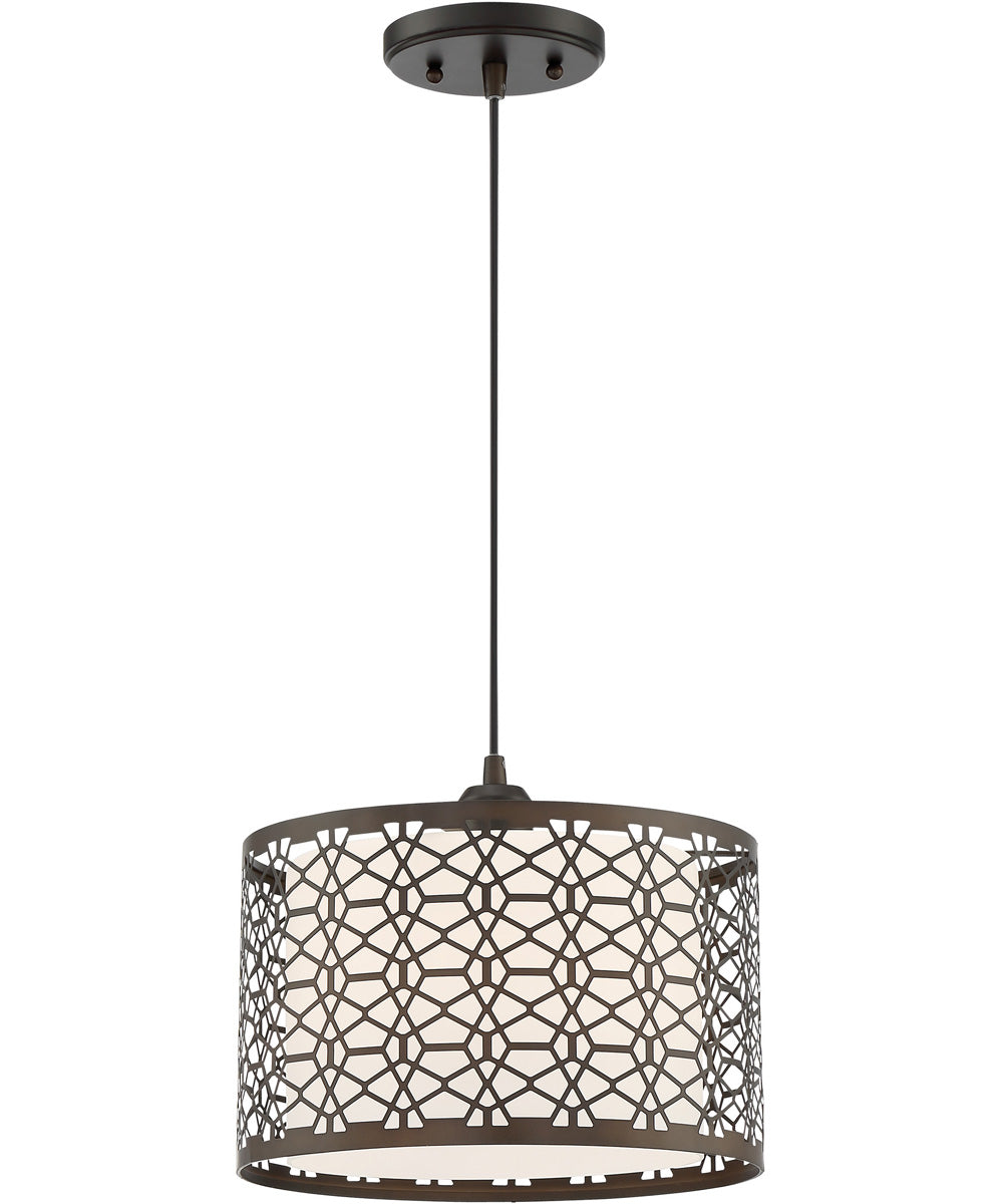 Julia 1-Light Pendant Laser Cut Metal Shade/Inner Glass Shade