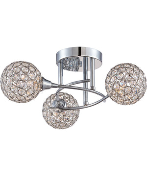 Shimmer Extra Large 3-light Semi Flush Mount Polished Chrome