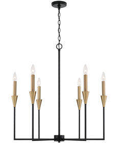 Avant 6-Light Chandelier Aged Brass and Black