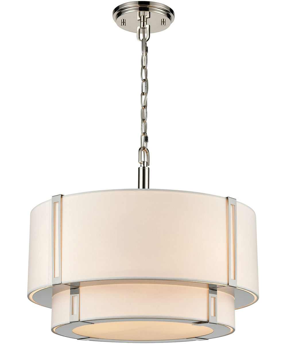 Rudolfo 4-Light Chandelier White/Polished Nickel