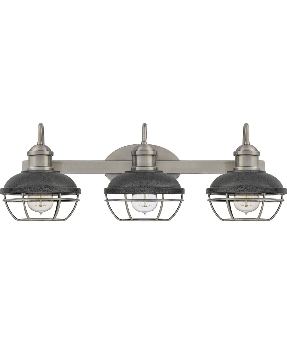 Sandpiper Large 3-light Bath Light Antique Polished Nickel