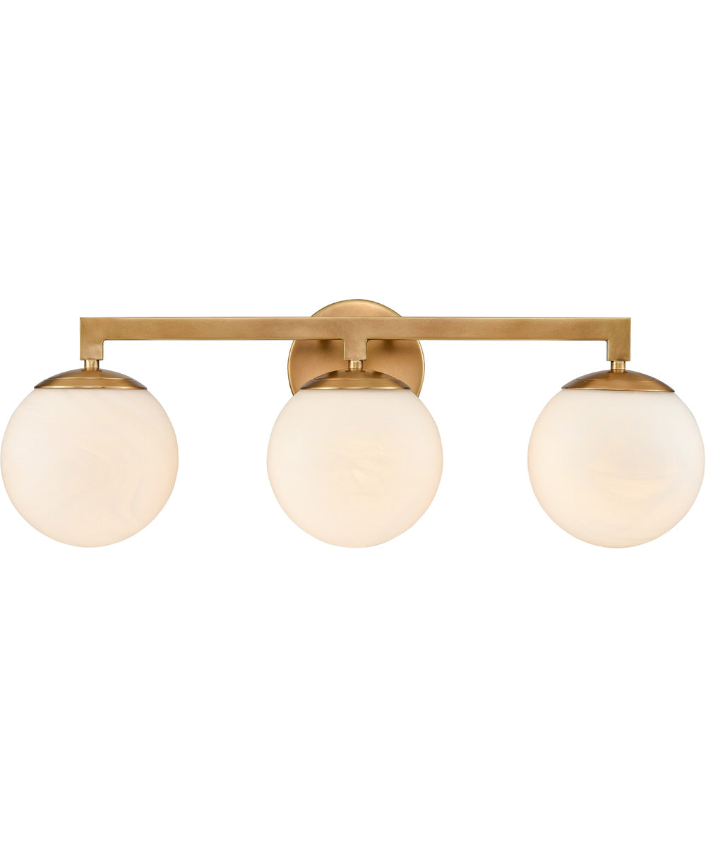 Gillian 24'' Wide 3-Light Vanity-Light - Natural Brass