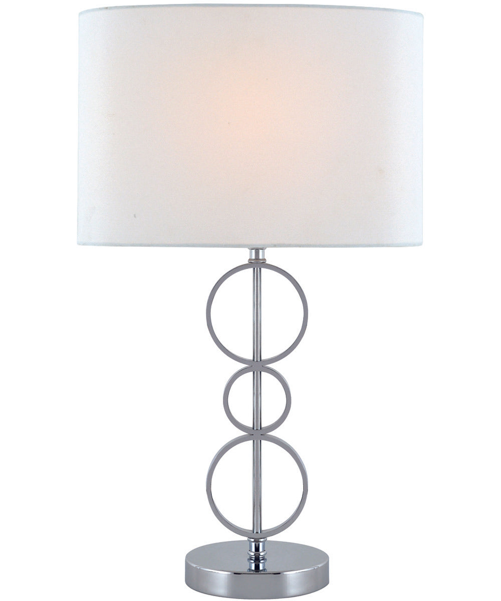 Odele 1-Light Table Lamp Chrome/White Fabric Shade