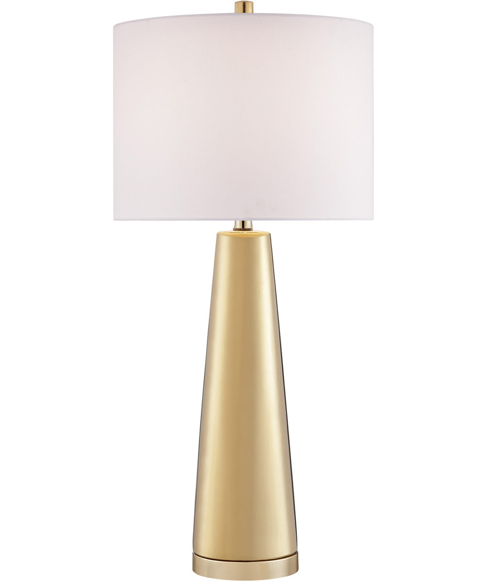 Tyrone 1-Light Table Lamp L.Gold Ceramichrome/ White Fabric Shade