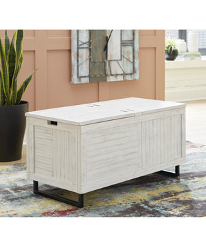 Coltport Storage Trunk Distressed White