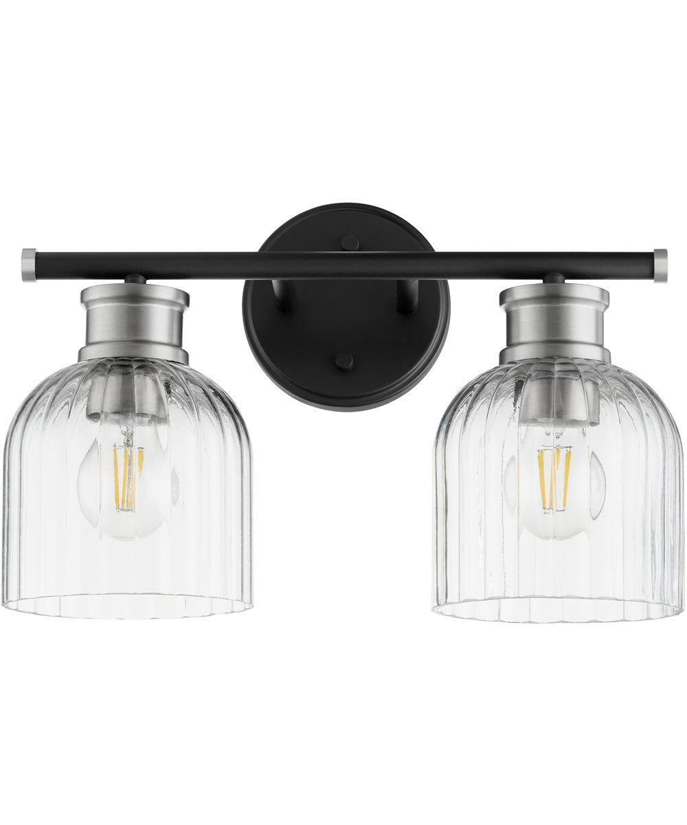 Monarch 2-light Bath Vanity Light Noir w/ Satin Nickel