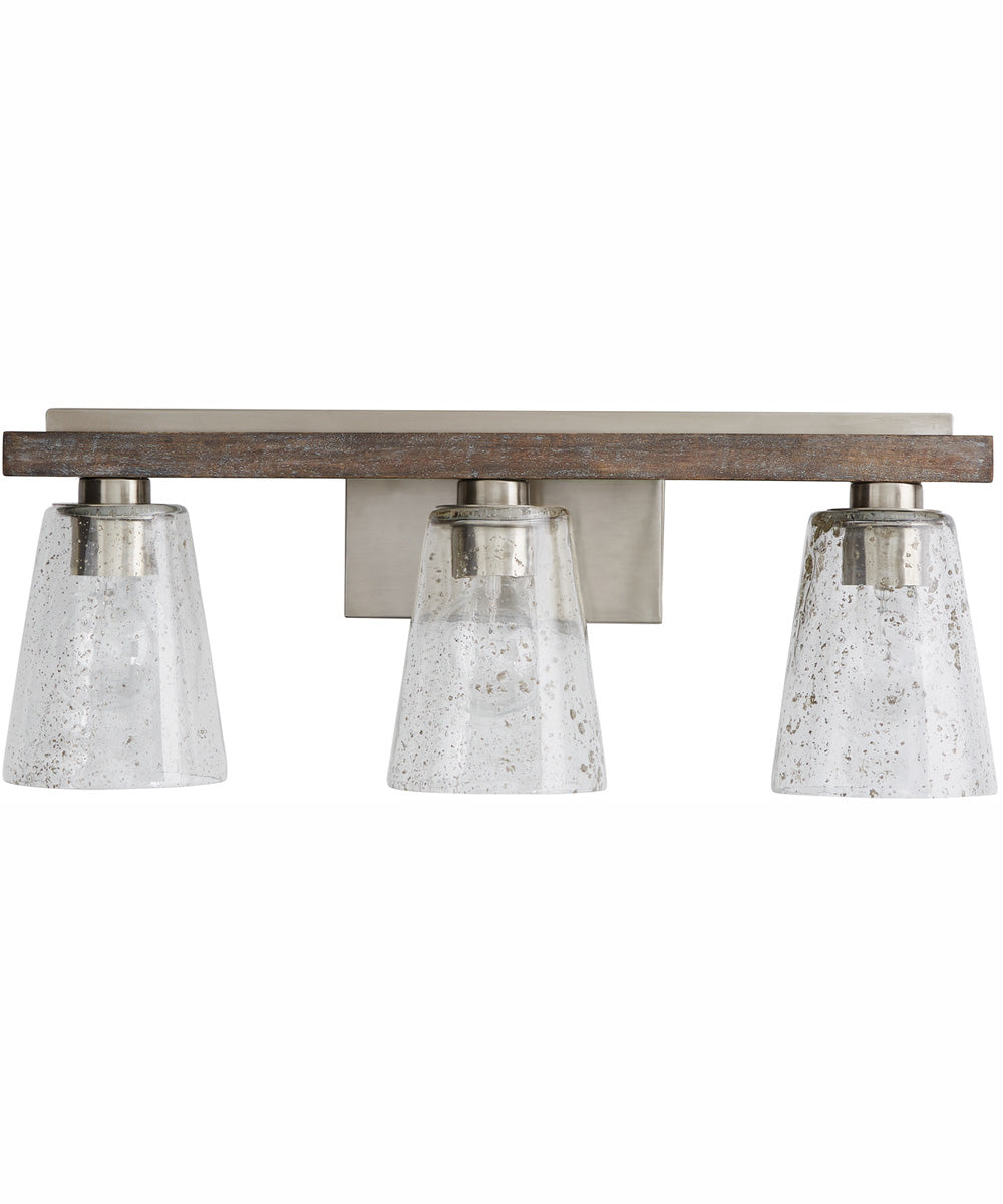 Connor 3-Light Vanity Black Wash and Matte Nickel