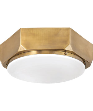 Hex 3-Light Medium Flush Mount in Warm Brass