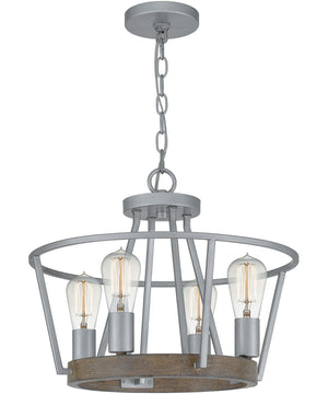 Brockton 4-light Pendant Brushed Silver