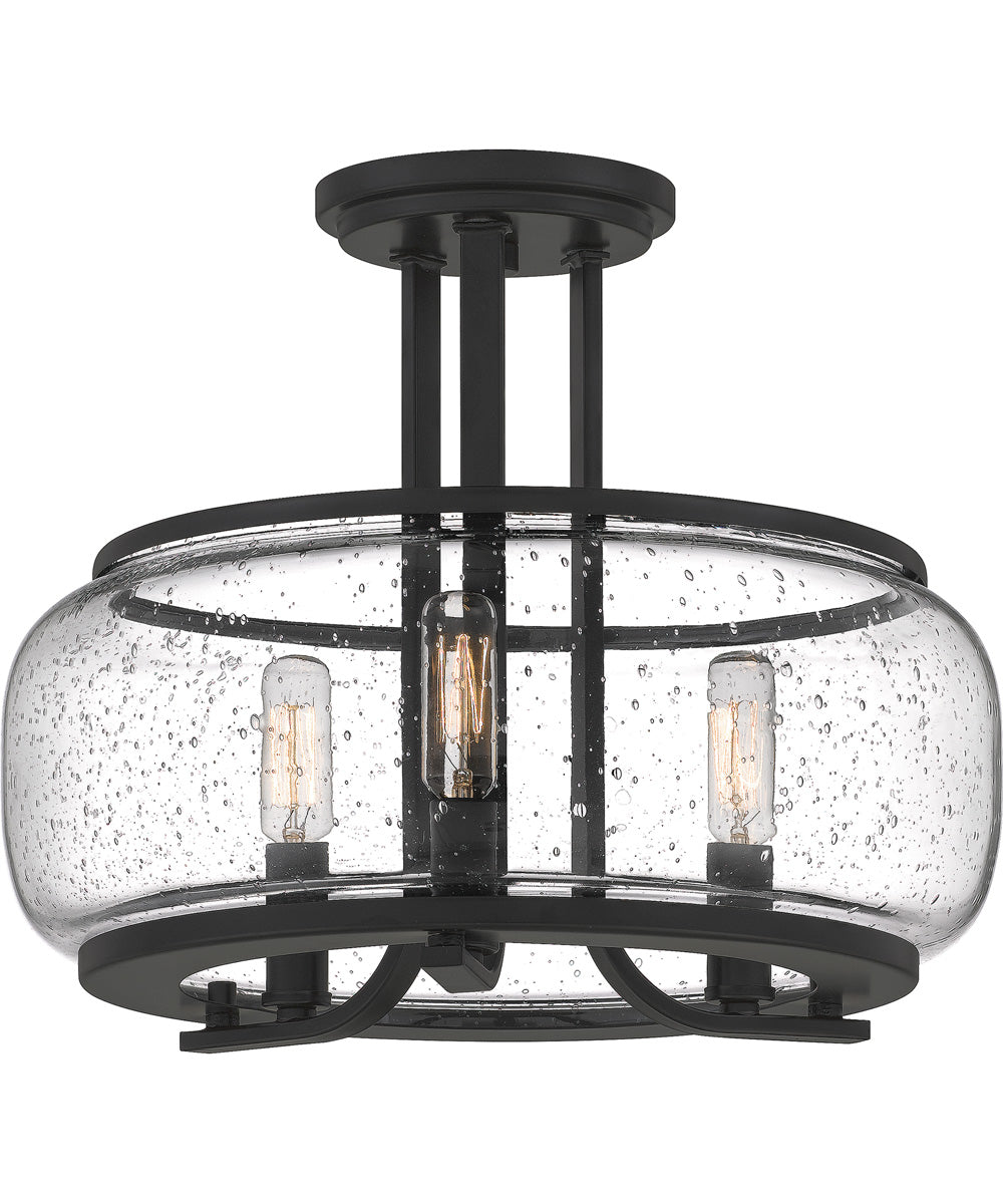 Pruitt Medium 3-light Semi Flush Mount Matte Black