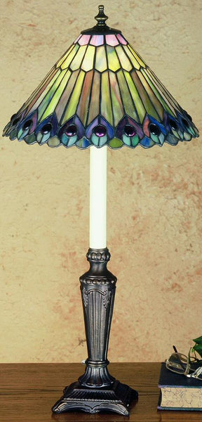 Meyda Tiffany Jeweled Peacock Buffet Lamp 47840