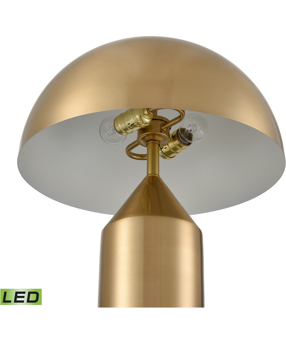 Pilleri 22'' High 2-Light Desk Lamp - Brass - Includes LED Bulb