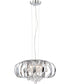 Creola 5-Light Pendant Chrome Metal Frame/Crystal Deco.