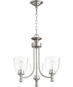 18"W Rossington 3-light Chandelier Satin Nickel w/ Clear/Seeded