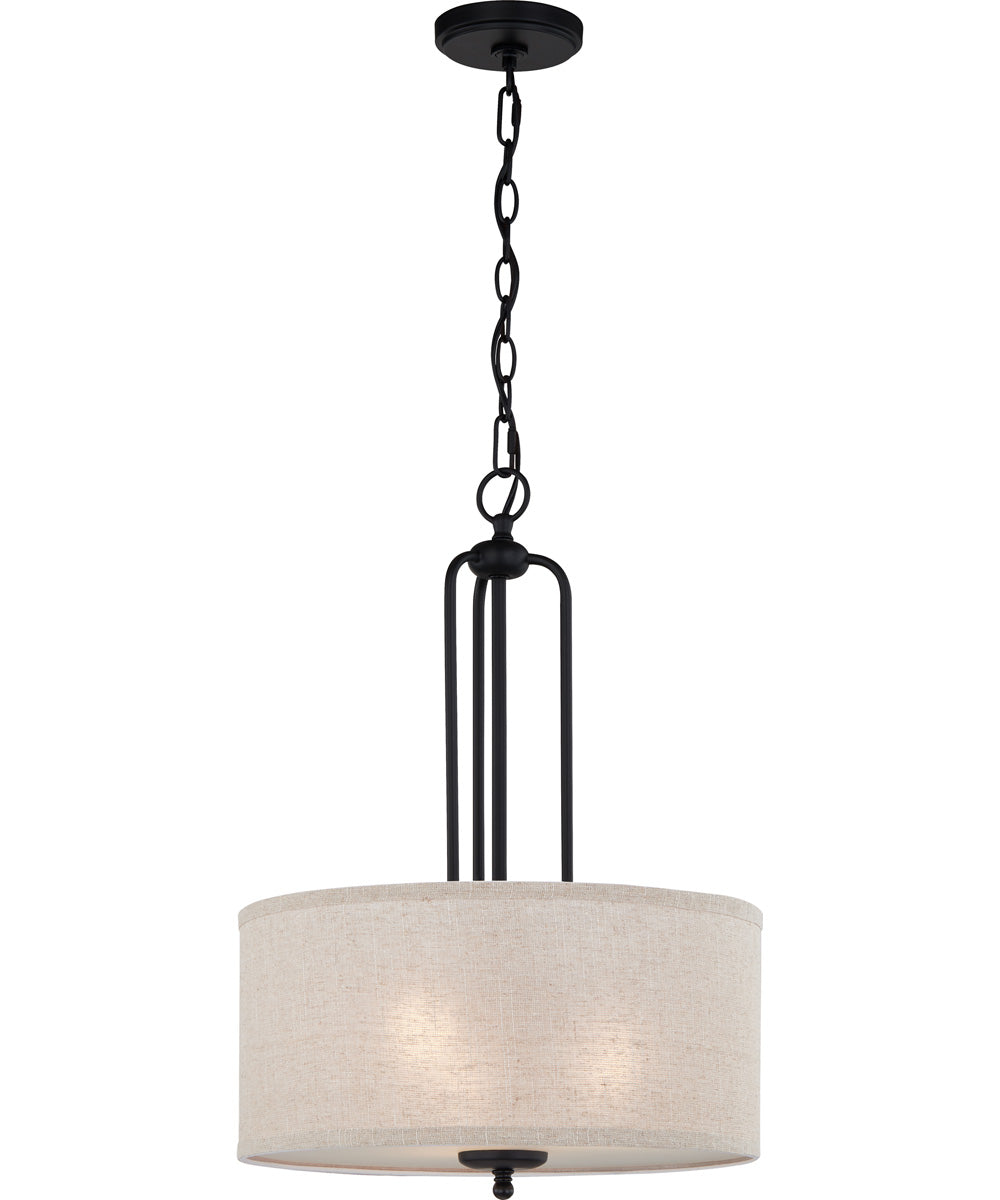 Blanche 3-light Pendant Matte Black